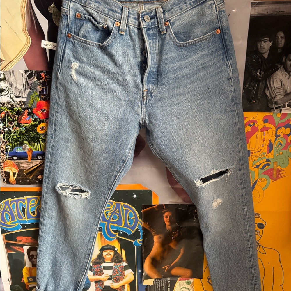 Levi's Women's High Rise Distressed Blue Jeans